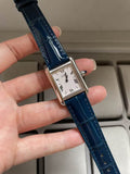 Cartier Tank Must Steel Watch – Blue Croc-Embossed Leather Strap