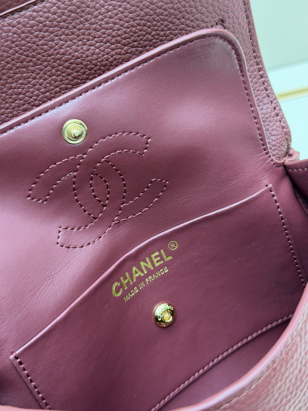 Chanel Red Flap Shoulder Bag with Gold-Tone CC Emblem