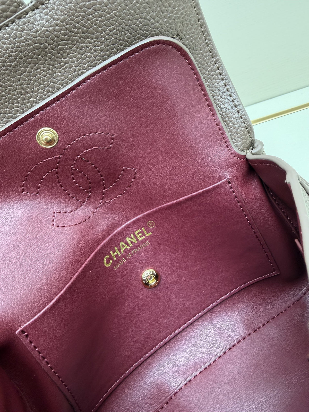 Chanel Brown Flap Shoulder Bag with Gold-Tone CC Emblem