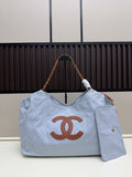 Chanel Coco Neige Large Shopping Tote Bag – Light Blue