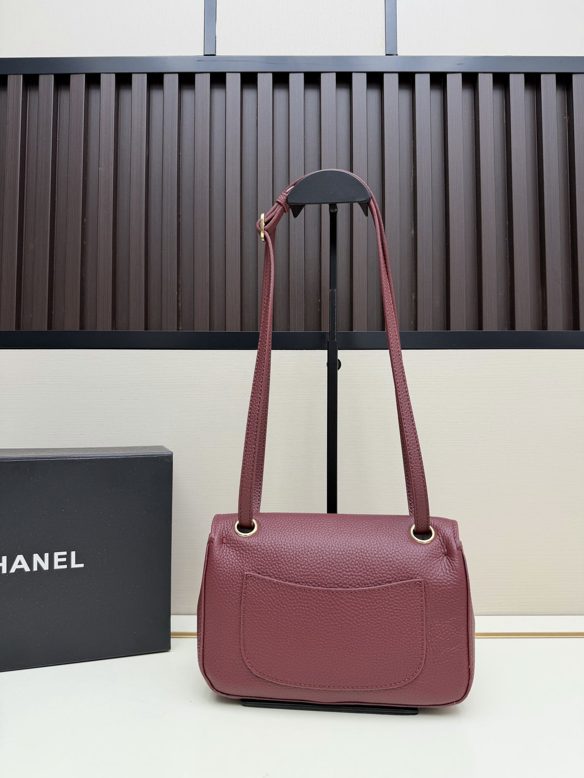 Chanel Red Flap Shoulder Bag with Gold-Tone CC Emblem