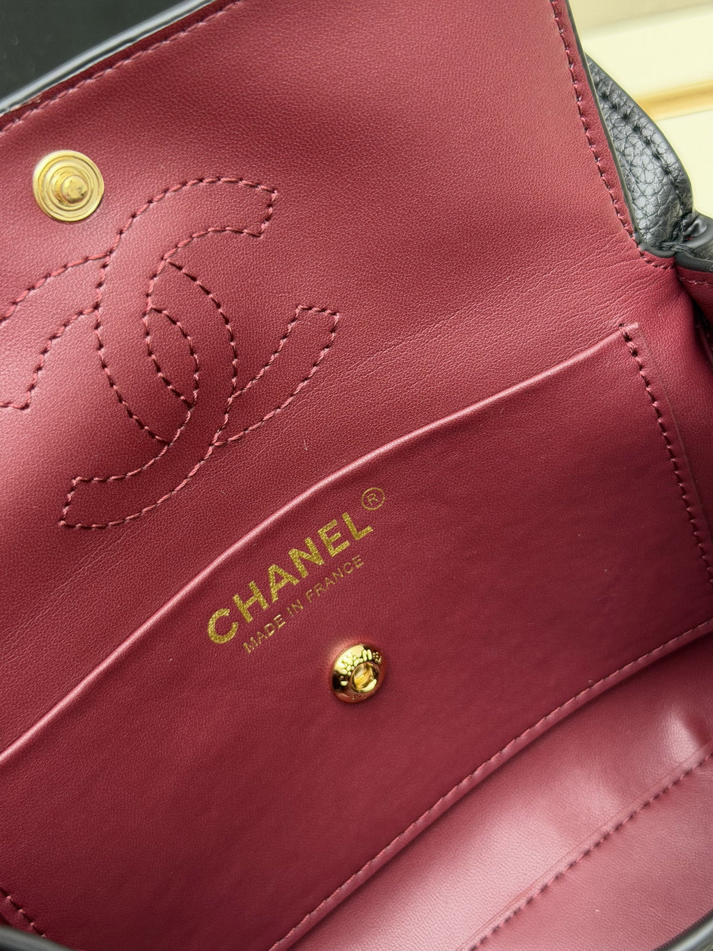 Chanel Black Flap Shoulder Bag with Gold-Tone CC Emblem