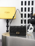 Fendi Black Embossed Monogram Shoulder Bag
