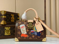 Louis Vuitton Monogram Trunk-Style Top Handle Bag with Travel Graphics