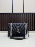 YSL Chevron Quilted Chain Shoulder Bag